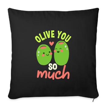 Olive Sie So Viel Paar Shirt - Sofakissenbezug 45 x 45 cm - Schwarz - Vorne