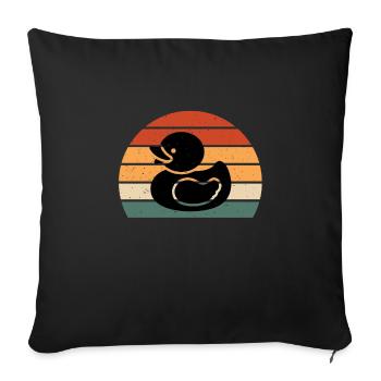 Canetons en caoutchouc Rétro - Housse de coussin décorative 45 x 45 cm - noir - Devant
