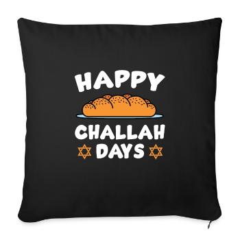 Happy Challah Days - Sofa pillowcase 17,3'' x 17,3'' (45 x 45 cm) - black - Front