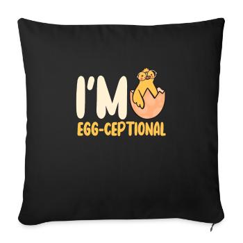 Je suis Egg-Ceptional - Housse de coussin décorative 45 x 45 cm - noir - Devant
