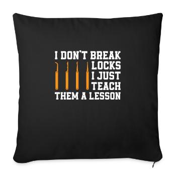 Funny Lock Picking Gift - Sofa pillowcase 17,3'' x 17,3'' (45 x 45 cm) - black - Front