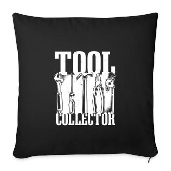 Collecteur d’outils - Housse de coussin décorative 45 x 45 cm - noir - Devant