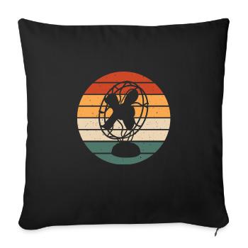 Retro Fährschiff Bekleidung Containerschiff - Sofakissenbezug 45 x 45 cm - Schwarz - Vorne