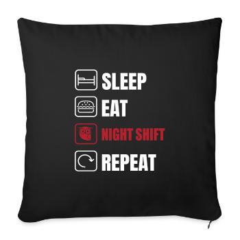 Funny Night Shift T-shirt - Sofa pillowcase 17,3'' x 17,3'' (45 x 45 cm) - black - Front