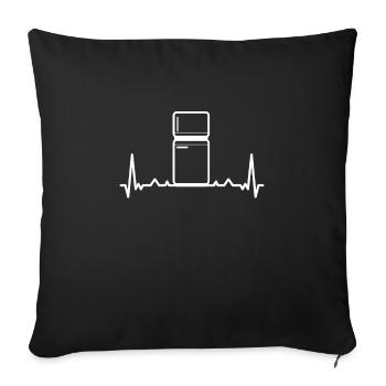 Refrigerator heartbeat - Sofa pillowcase 17,3'' x 17,3'' (45 x 45 cm) - black - Front