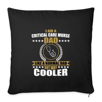 Drôle d’infirmier en soins intensifs père pour hommes - Housse de coussin décorative 45 x 45 cm - noir - Devant