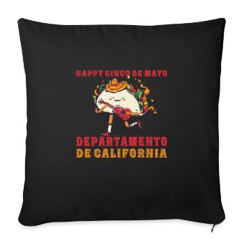Joyeux Cinco de Mayo California - Housse de coussin décorative 45 x 45 cm - noir - Devant