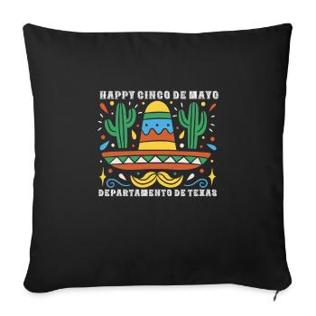 Happy Cinco De Mayo Departamento de Texas - Sofa pillowcase 17,3'' x 17,3'' (45 x 45 cm) - black - Front