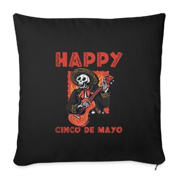 Cheerful Cinco de Mayo - Sofa pillowcase 17,3'' x 17,3'' (45 x 45 cm) - black - Front