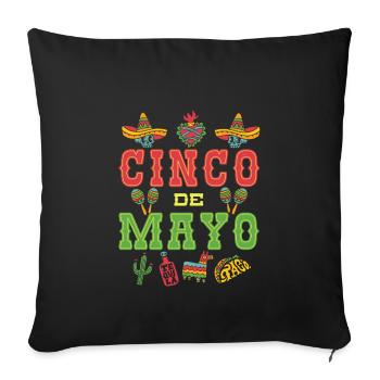 Cinco De Mayo - Housse de coussin décorative 45 x 45 cm - noir - Devant