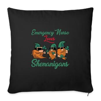 Notfallkrankenschwester St. Patrick's Day - Sofakissenbezug 45 x 45 cm - Schwarz - Vorne