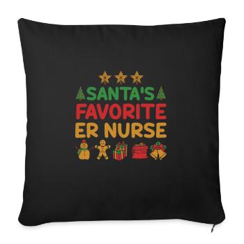 Notfallkrankenschwester Weihnachten Geschenk - Sofakissenbezug 45 x 45 cm - Schwarz - Vorne