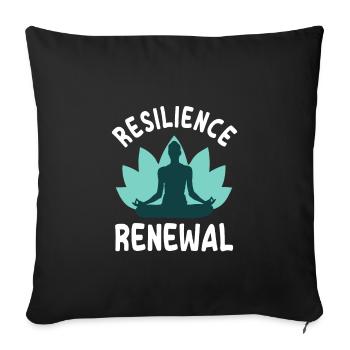Yoga Mantra Design Fleur de Lotus - Housse de coussin décorative 45 x 45 cm - noir - Devant