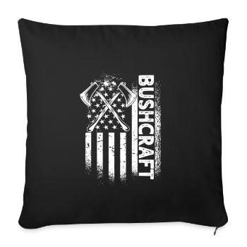 American Bushcraft Design États-Unis - Housse de coussin décorative 45 x 45 cm - noir - Devant