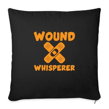 Drôle d’expert en plaies chuchotant - Housse de coussin décorative 45 x 45 cm - noir - Devant