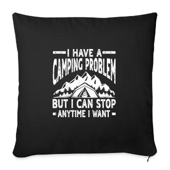 Conception de problèmes de camping amusants - Housse de coussin décorative 45 x 45 cm - noir - Devant