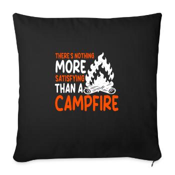 Camping Spruch Family Holiday Camp - Sofa pillowcase 17,3'' x 17,3'' (45 x 45 cm) - black - Front