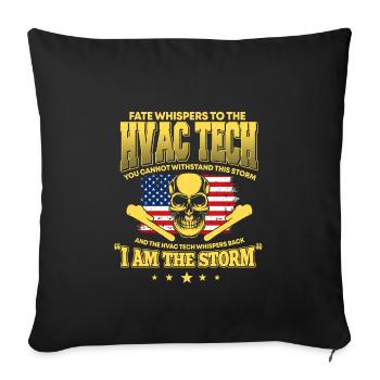 American Hvac Tech Usa Flag - Sofa pillowcase 17,3'' x 17,3'' (45 x 45 cm) - black - Front