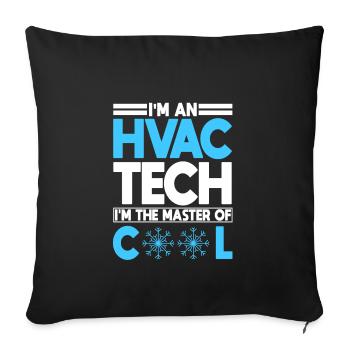 Funny HVAC technician clothing - Sofa pillowcase 17,3'' x 17,3'' (45 x 45 cm) - black - Front