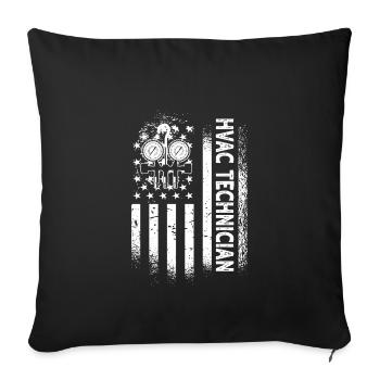Technicien américain Hlk Drapeau des États-Unis - Housse de coussin décorative 45 x 45 cm - noir - Devant