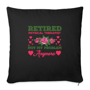 Retired physiotherapist pension - Sofa pillowcase 17,3'' x 17,3'' (45 x 45 cm) - black - Front