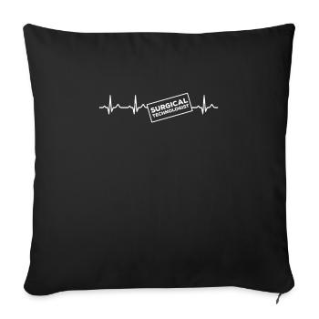 Surgical Technologist Heartbeat - Sofa pillowcase 17,3'' x 17,3'' (45 x 45 cm) - black - Front