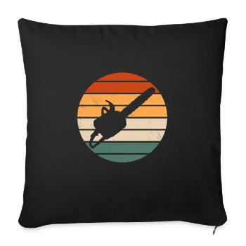 Tronçonneuse rétro - Housse de coussin décorative 45 x 45 cm - noir - Devant