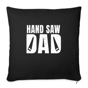 Drôle de scie à main Papa Woodworker Hommes - Housse de coussin décorative 45 x 45 cm - noir - Devant