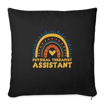 Assistante physiothérapeute mignonne Arc-en-ciel - Housse de coussin décorative 45 x 45 cm - noir - Devant
