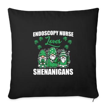 Endoscopy Nurse St. Patrick's Day - Sofa pillowcase 17,3'' x 17,3'' (45 x 45 cm) - black - Front
