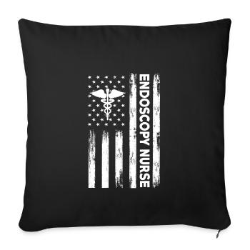 USA Flag Endoscopy Nurse America - Sofa pillowcase 17,3'' x 17,3'' (45 x 45 cm) - black - Front