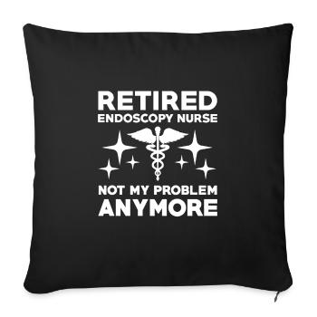Retired Endoscopy Nurse - Sofa pillowcase 17,3'' x 17,3'' (45 x 45 cm) - black - Front
