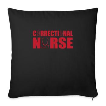 Infirmière pénitentiaire - Housse de coussin décorative 45 x 45 cm - noir - Devant