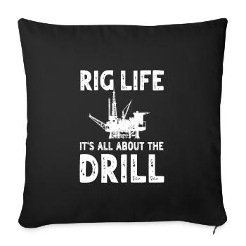 Lustiges Offshore-ölfeld-arbeiter-design - Sofakissenbezug 45 x 45 cm - Schwarz - Vorne