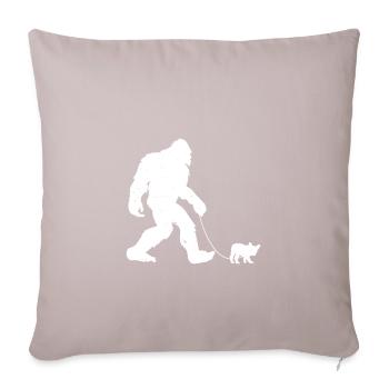 Bigfoot et bouledogue français Gassi - Housse de coussin décorative 45 x 45 cm - taupe clair - Devant