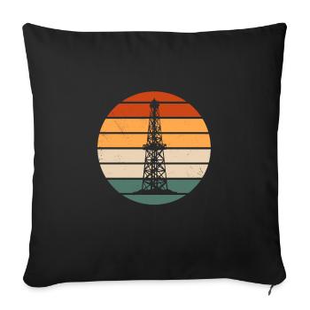Oil Well Tower - Sofa pillowcase 17,3'' x 17,3'' (45 x 45 cm) - black - Front