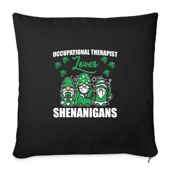 Costume de la Saint-Patrick ergothérapeute - Housse de coussin décorative 45 x 45 cm - noir - Devant