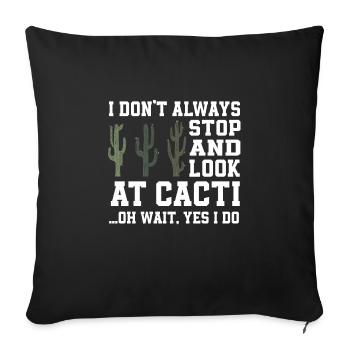 Funny Saguaro Cactus Lover Gift - Sofa pillowcase 17,3'' x 17,3'' (45 x 45 cm) - black - Front
