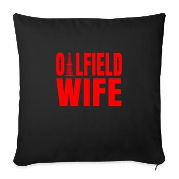 Oilfield Wife Design pour femmes - Housse de coussin décorative 45 x 45 cm - noir - Devant