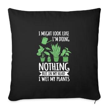 Funny Gardener Plants Design - Sofa pillowcase 17,3'' x 17,3'' (45 x 45 cm) - black - Front