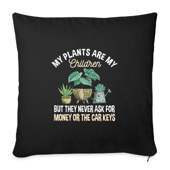 Funny Plants Lover and Garden Saying - Sofa pillowcase 17,3'' x 17,3'' (45 x 45 cm) - black - Front