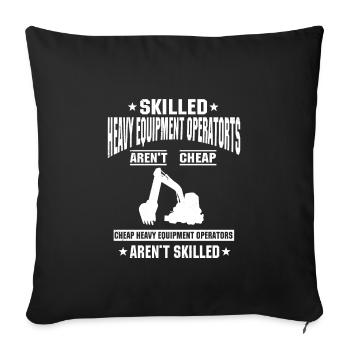 Great gift for heavy equipment operators - Sofa pillowcase 17,3'' x 17,3'' (45 x 45 cm) - black - Front