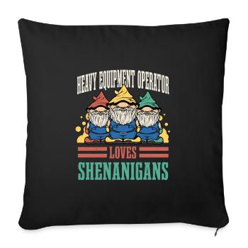 Heavy Machinery Operator St. Patrick's Day - Sofa pillowcase 17,3'' x 17,3'' (45 x 45 cm) - black - Front