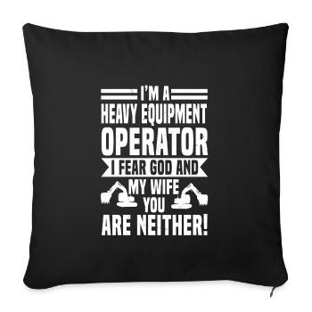Opérateurs de machines lourdes - Housse de coussin décorative 45 x 45 cm - noir - Devant