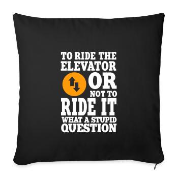 Elevator Gift - Sofa pillowcase 17,3'' x 17,3'' (45 x 45 cm) - black - Front