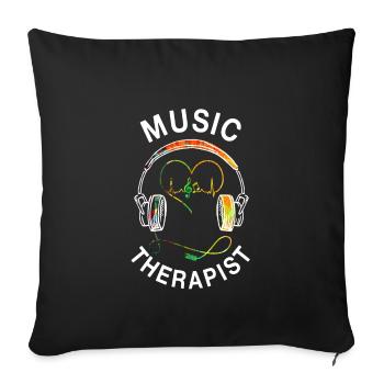 Music Therapist - Sofa pillowcase 17,3'' x 17,3'' (45 x 45 cm) - black - Front