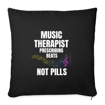 Les musicothérapeutes disent - Housse de coussin décorative 45 x 45 cm - noir - Devant