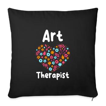 Art Therapist Heart - Sofa pillowcase 17,3'' x 17,3'' (45 x 45 cm) - black - Front