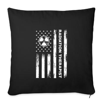 USA Flag Radiation Therapist America - Housse de coussin décorative 45 x 45 cm - noir - Devant