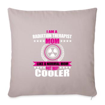 Drôle de maman radiothérapeute - Housse de coussin décorative 45 x 45 cm - taupe clair - Devant